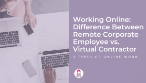 working online remote corporate employee virtual contractor