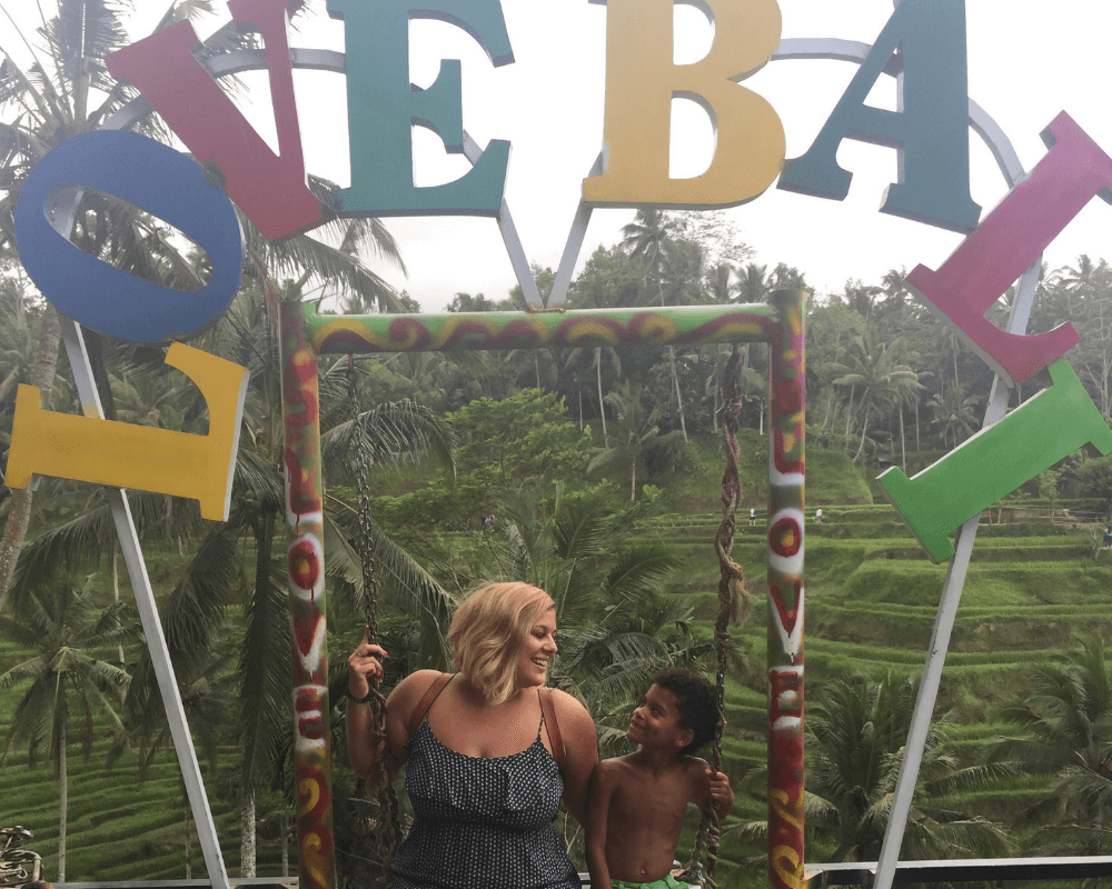 Our very own Esther Inman with her son Ben In Bali.