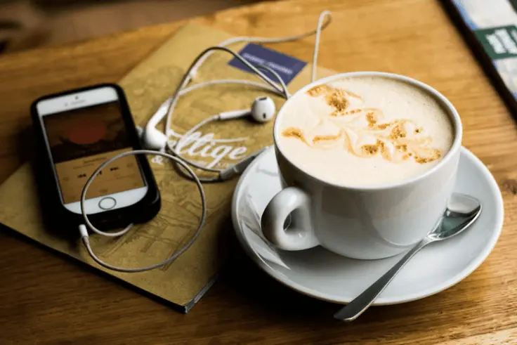 audiobook podcast coffee listen