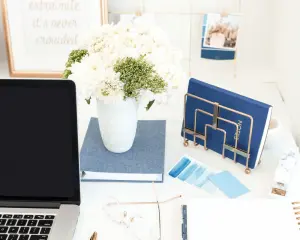 An image of blue and gold accessories