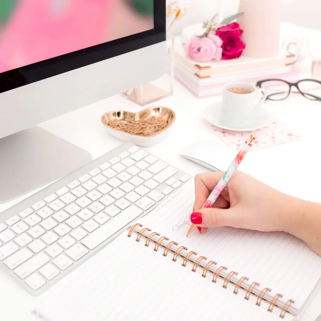 A virtual assistant writing down skills