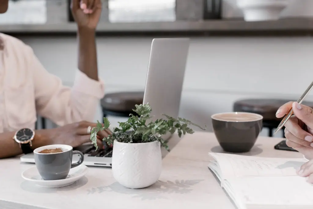 Coffee and Women Working on Setting Goals