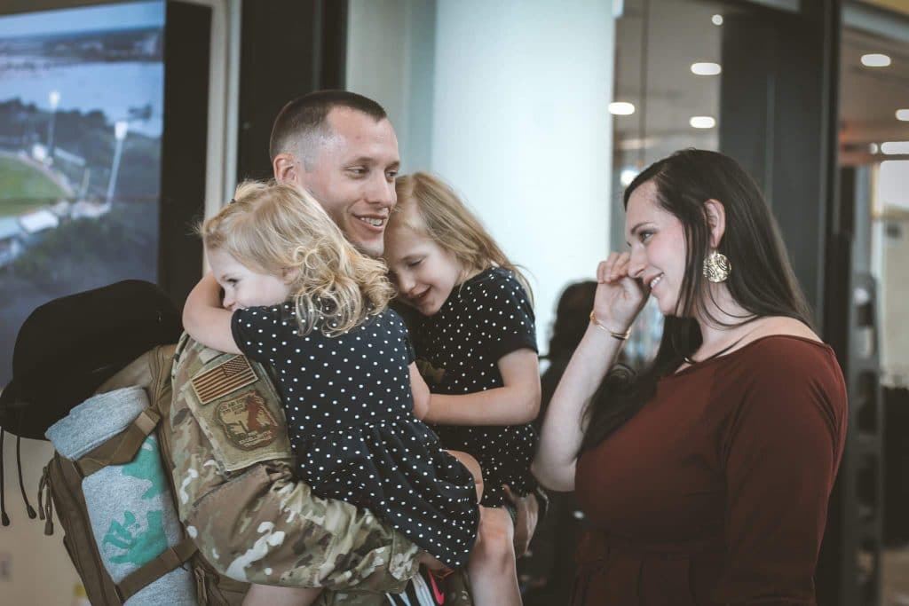 Military Spouse husband arrives home