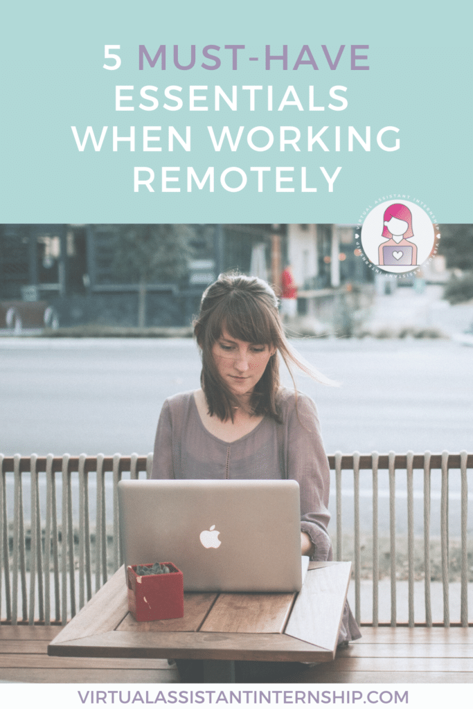 girl working remotely on laptop