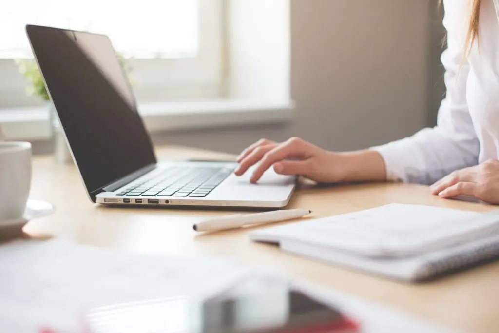 woman working at desk