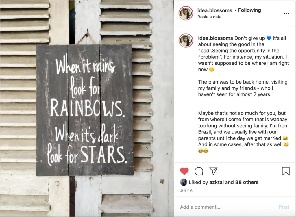 instagram image and caption