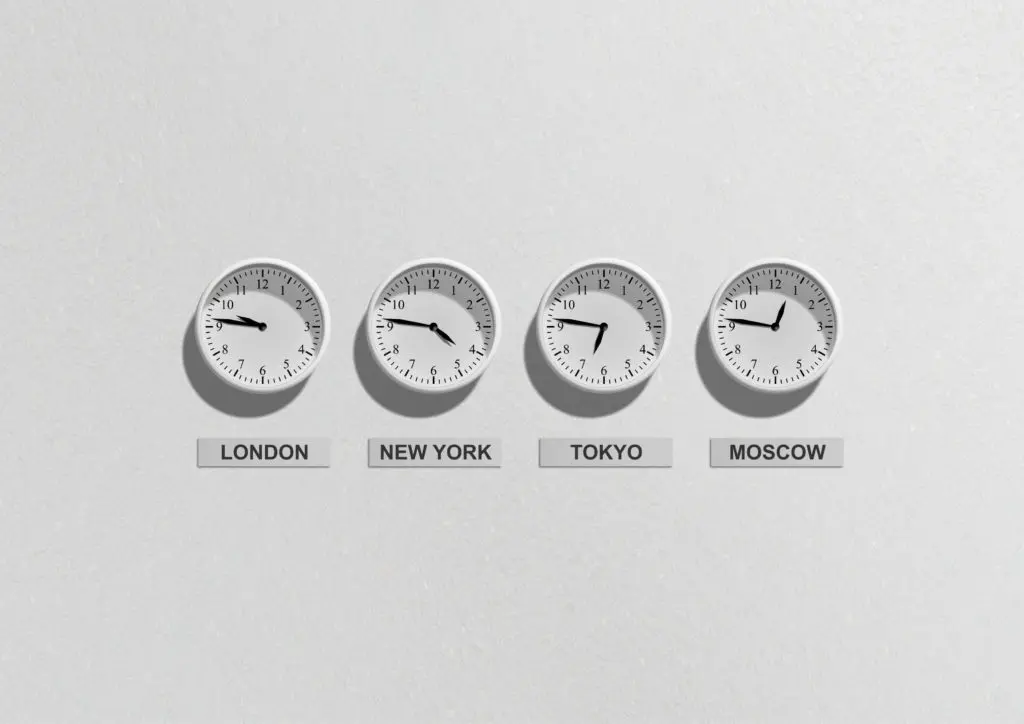 working with clients in different time zones