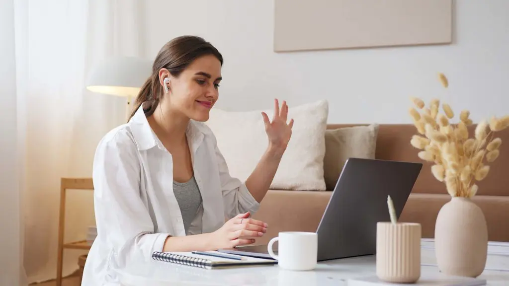 woman on a zoom call