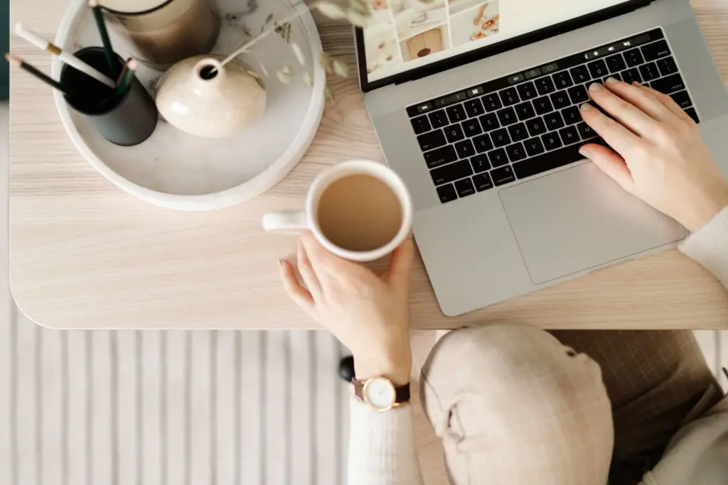 woman working from home office