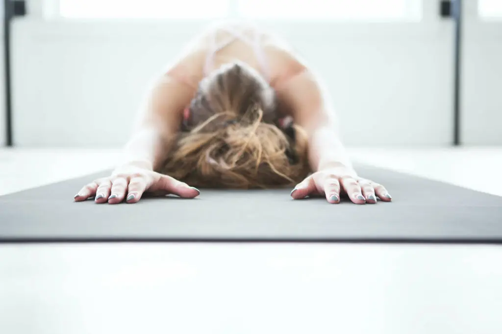 woman doing yoga